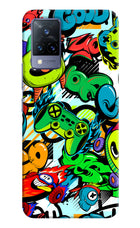 Game Doodle Vivo V21 Hard Case Back Cover by Casekaro