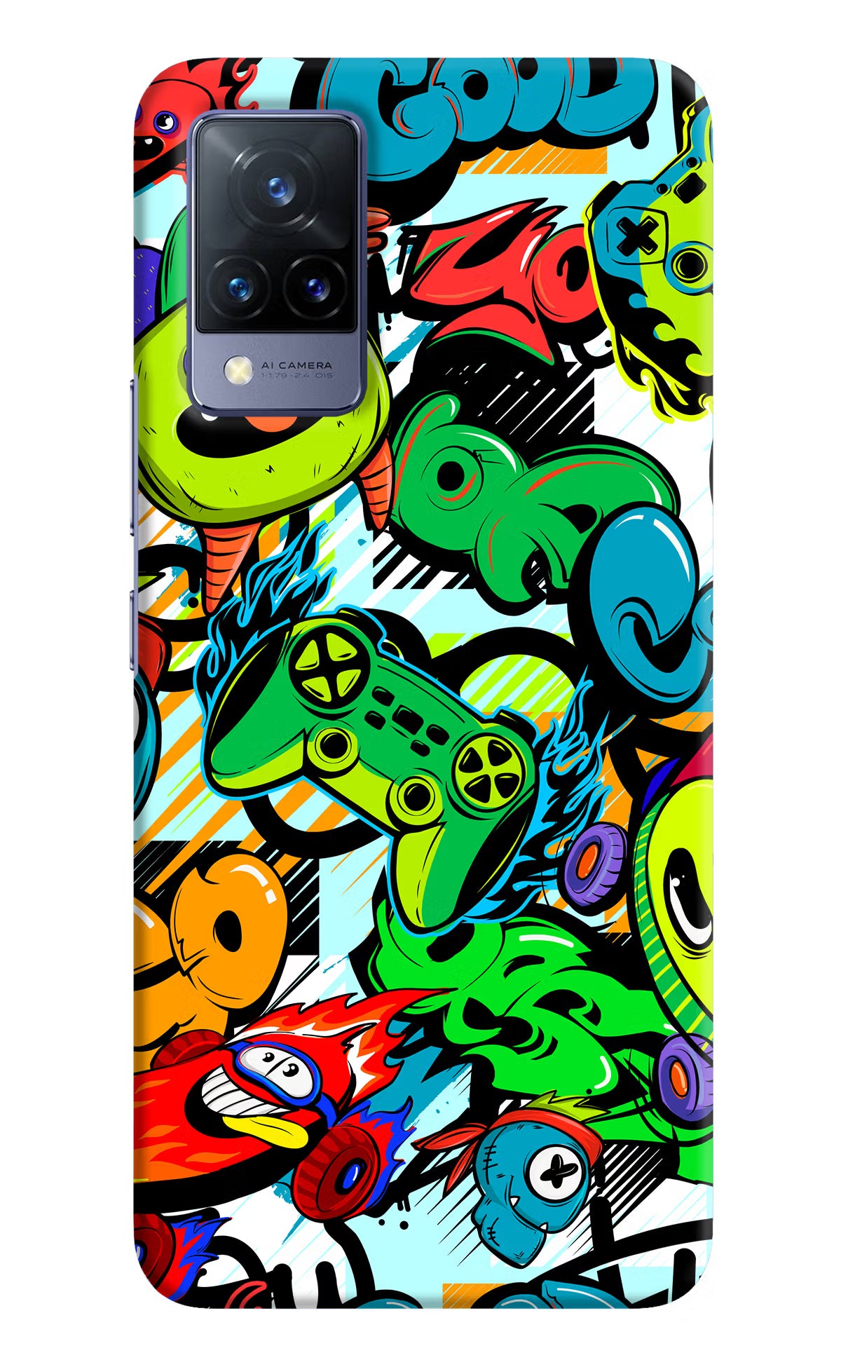 Game Doodle Vivo V21 Hard Case Back Cover by Casekaro