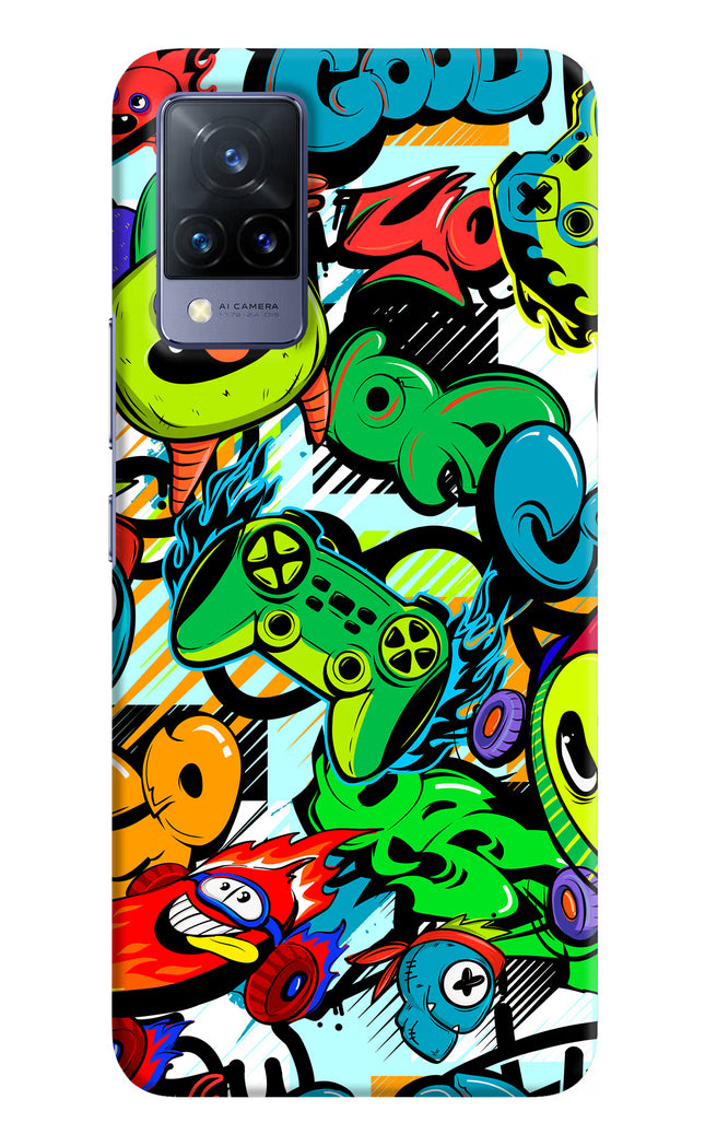 Game Doodle Vivo V21 Hard Case Back Cover by Casekaro