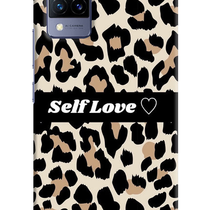 Leopard Print Self Love Vivo V21 Hard Case Back Cover by Casekaro