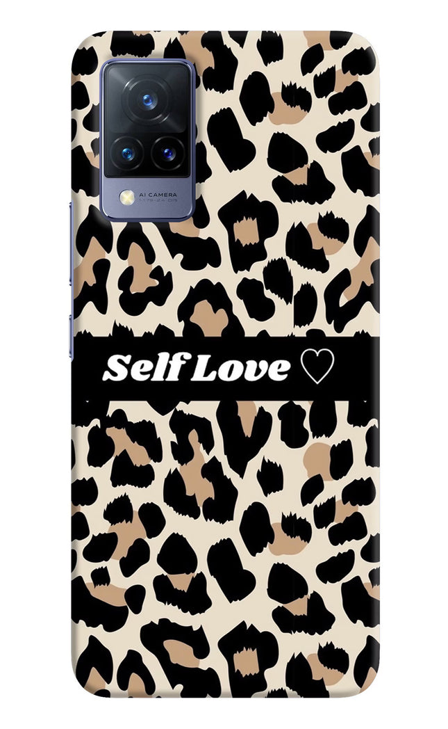 Leopard Print Self Love Vivo V21 Hard Case Back Cover by Casekaro