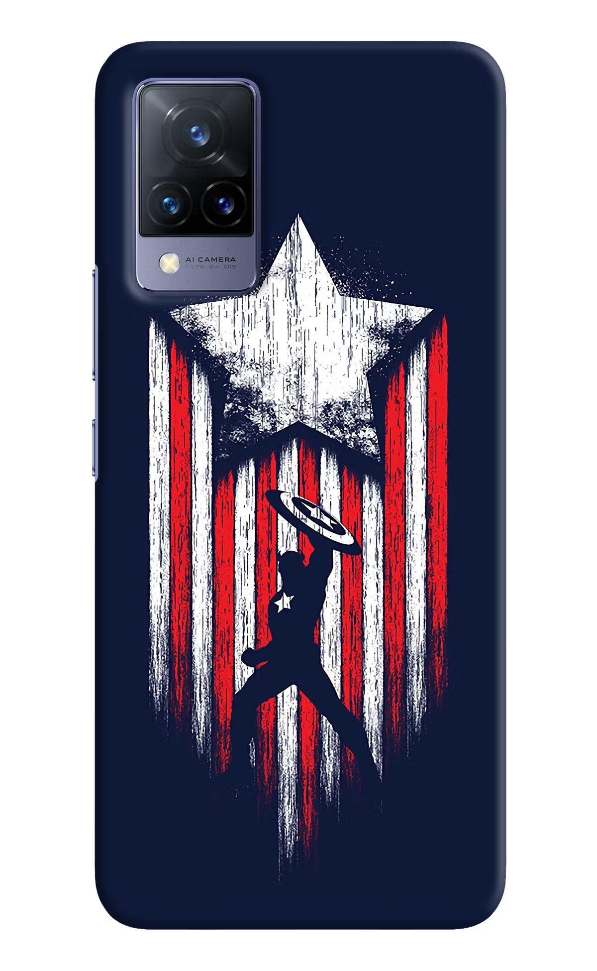 Captain America Marvel Art Vivo V21 Hard Case Back Cover by Casekaro