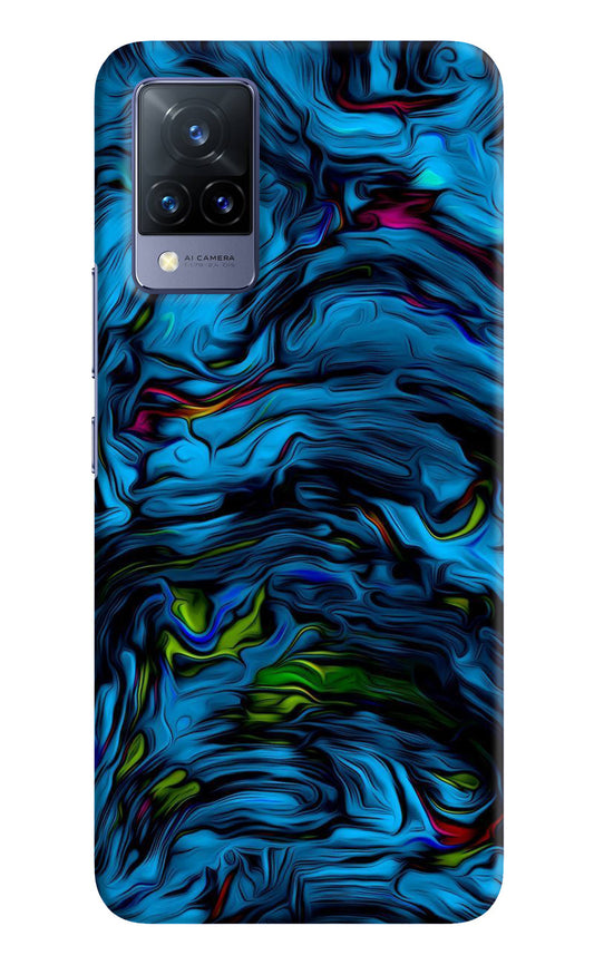 Dark Blue Abstract Vivo V21 Back Cover