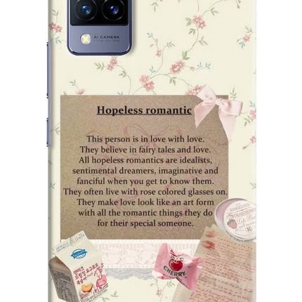 Hopeless Romantic Vivo V21 Hard Case Back Cover by Casekaro
