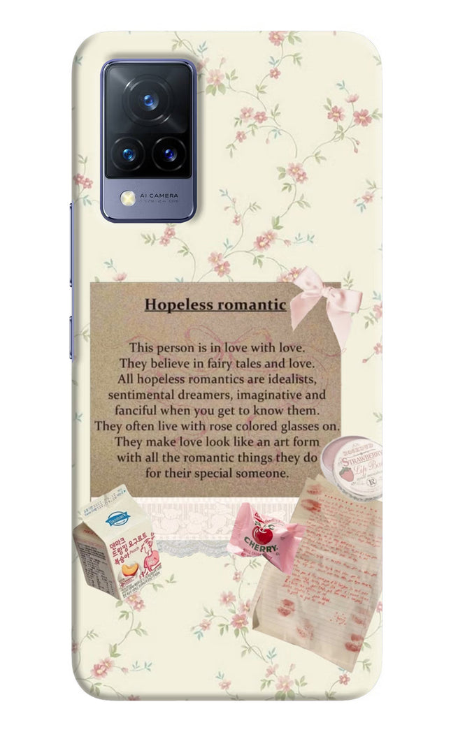 Hopeless Romantic Vivo V21 Hard Case Back Cover by Casekaro