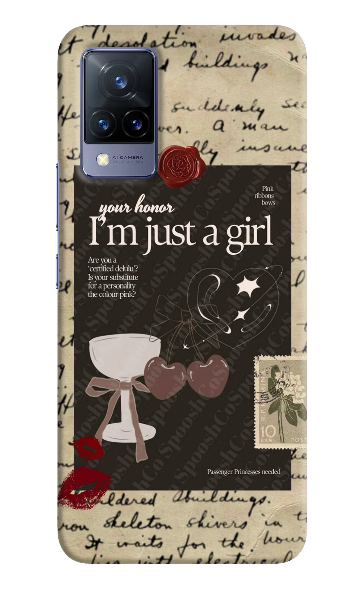 I am just a girl Vivo V21 Hard Case Back Cover by Casekaro