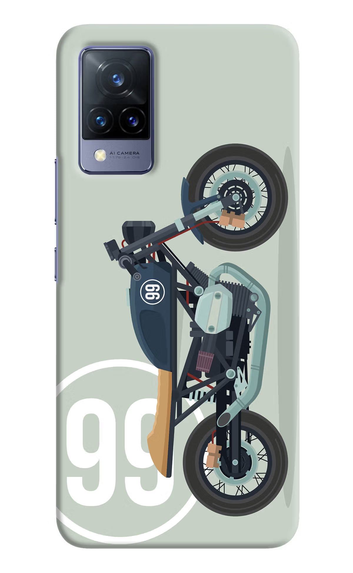 Classic Cafe Racer 99 Vivo V21 Hard Case Back Cover by Casekaro