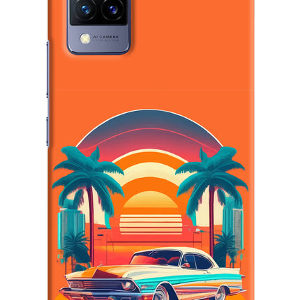 Palm Drive 80s Vivo V21 Hard Case Back Cover by Casekaro