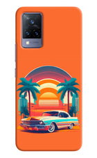 Palm Drive 80s Vivo V21 Hard Case Back Cover by Casekaro