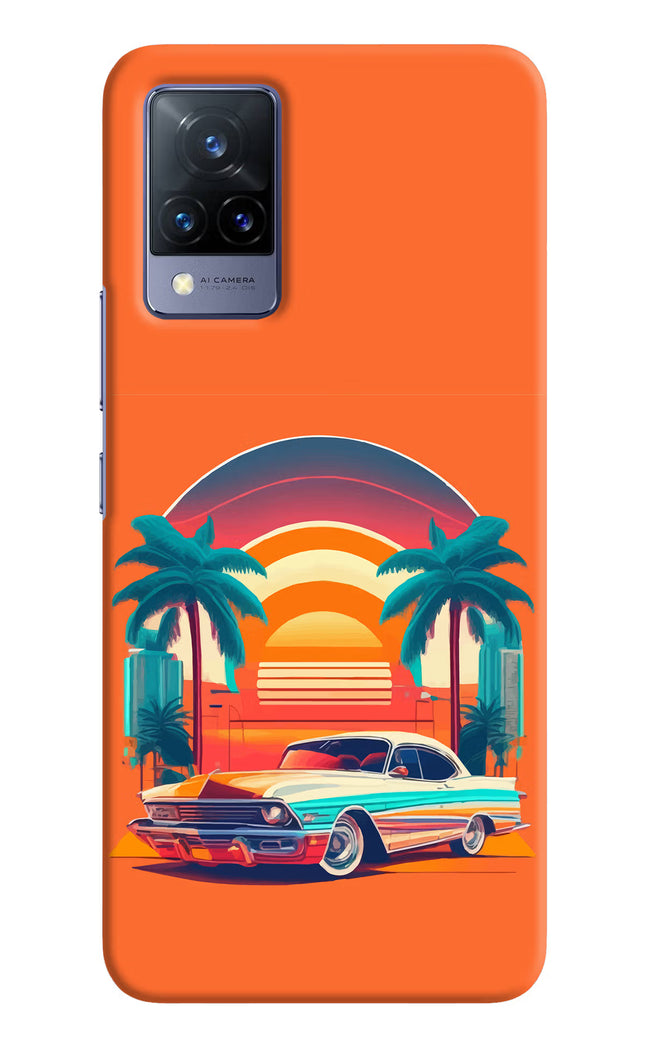 Palm Drive 80s Vivo V21 Hard Case Back Cover by Casekaro