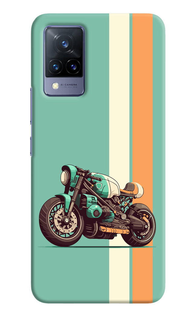 Striped Moto Drift Vivo V21 Hard Case Back Cover by Casekaro