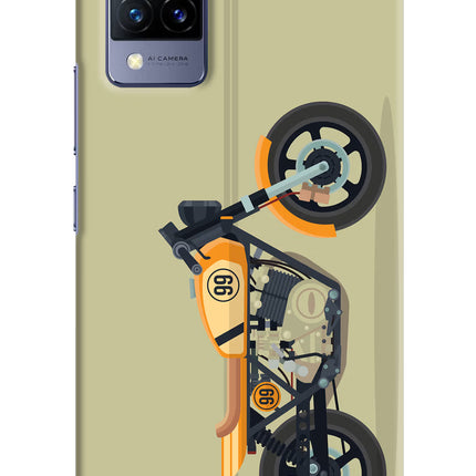 Vertical Speedster Vivo V21 Hard Case Back Cover by Casekaro