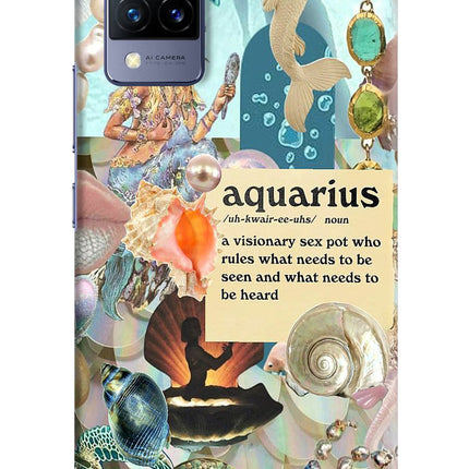 Aquarius Zodiac Vivo V21 Hard Case Back Cover by Casekaro
