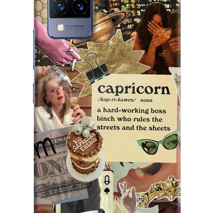 Capricorn Zodiac Vivo V21 Hard Case Back Cover by Casekaro