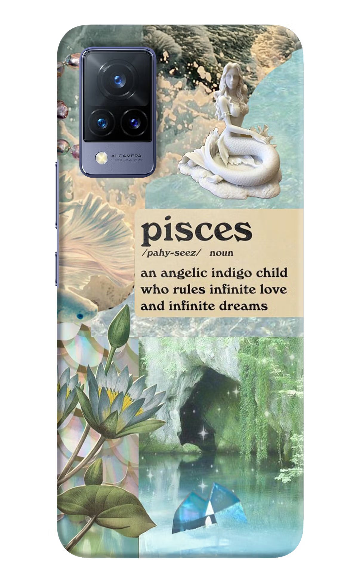 Pisces Zodiac Vivo V21 Hard Case Back Cover by Casekaro