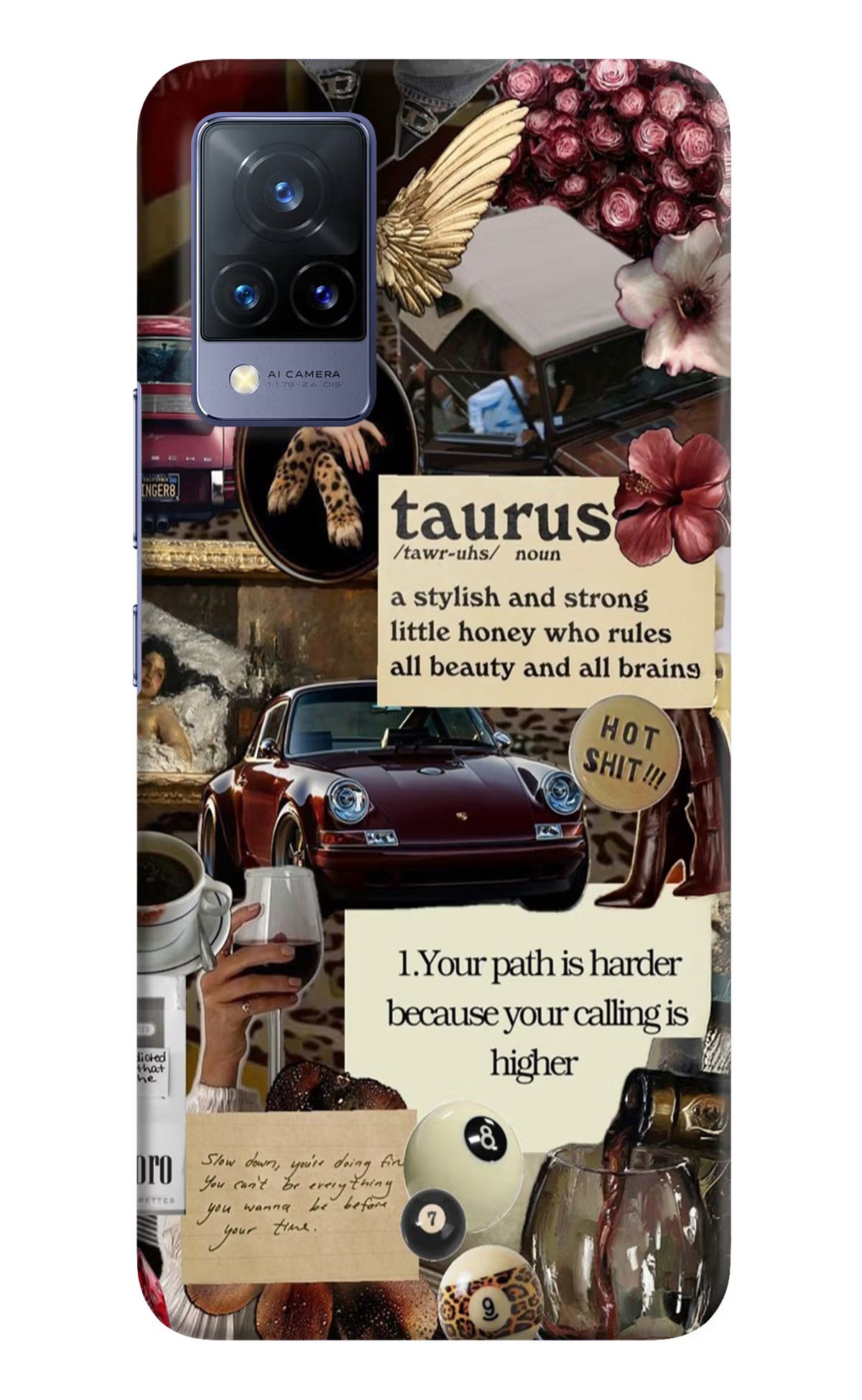 Taurus Zodiac Vivo V21 Hard Case Back Cover by Casekaro