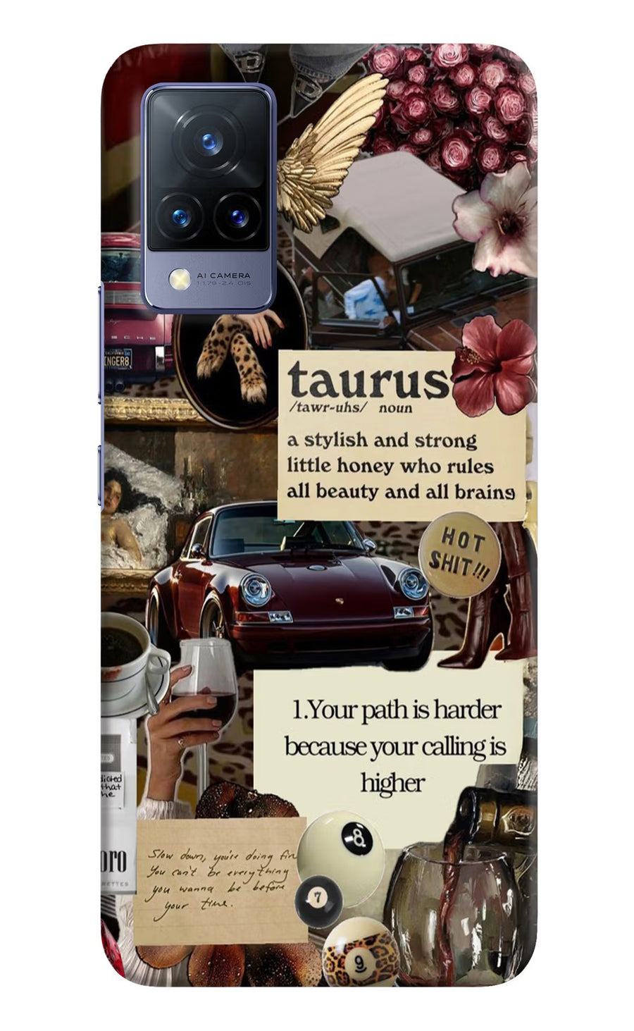 Taurus Zodiac Vivo V21 Back Cover, Hard case