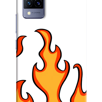 Fired Up – White Vivo V21 Hard Case Back Cover by Casekaro