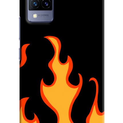 Fired Up – Black Vivo V21 Hard Case Back Cover by Casekaro