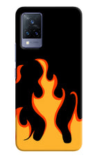Fired Up – Black Vivo V21 Hard Case Back Cover by Casekaro