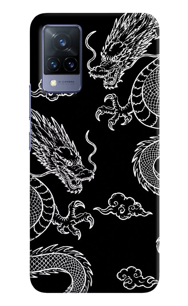 Twin Dragons Vivo V21 Hard Case Back Cover by Casekaro