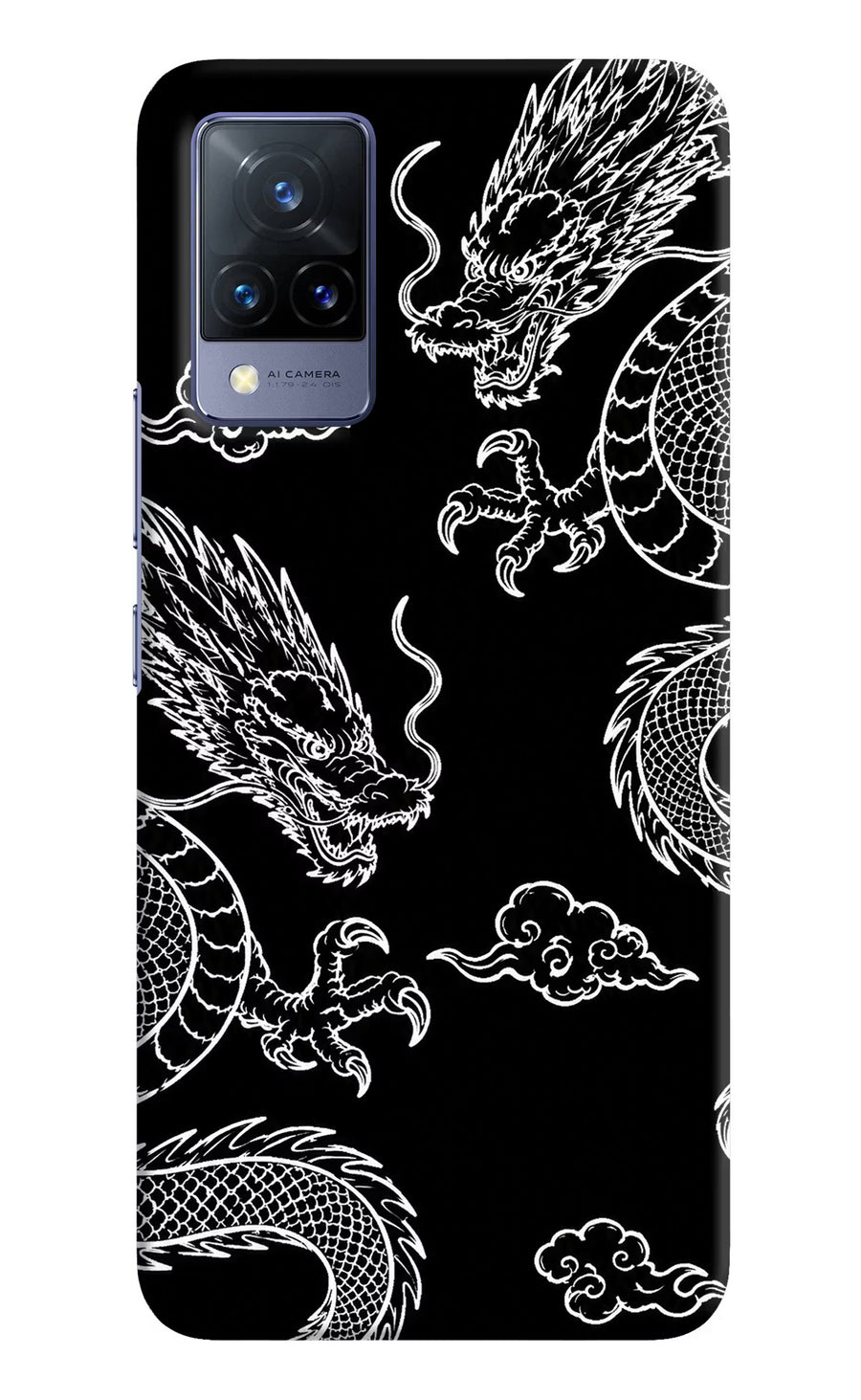 Twin Dragons Vivo V21 Back Cover, Hard case