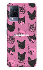 Pink Cats Vivo V21 Hard Case Back Cover by Casekaro