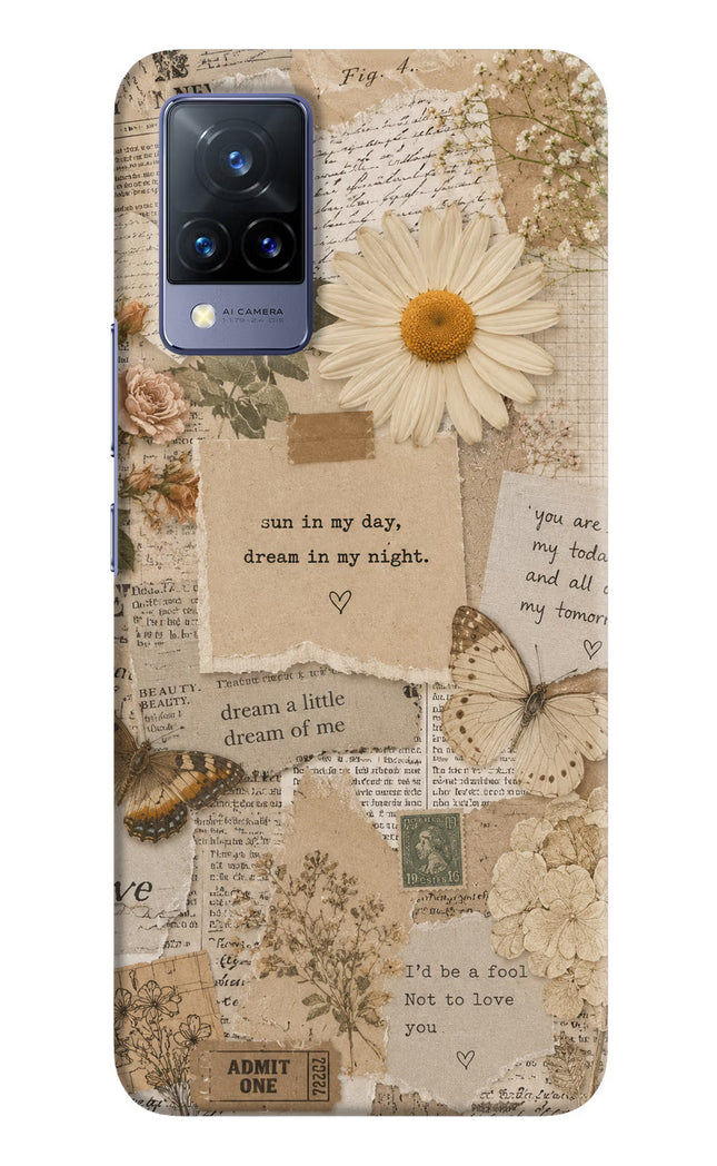 Vintage case Vivo V21 Hard Case Back Cover by Casekaro