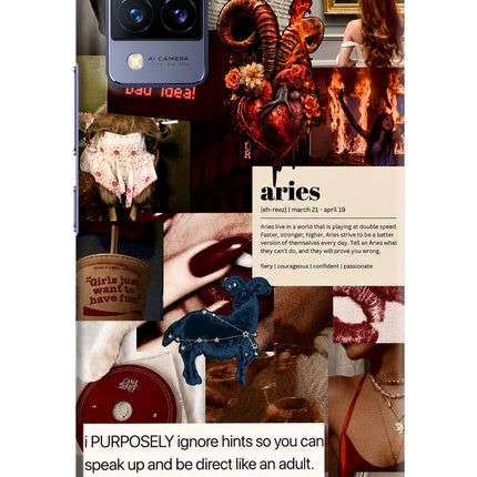 Zodiac Aries Vivo V21 Hard Case Back Cover by Casekaro