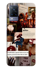 Zodiac Aries Vivo V21 Hard Case Back Cover by Casekaro