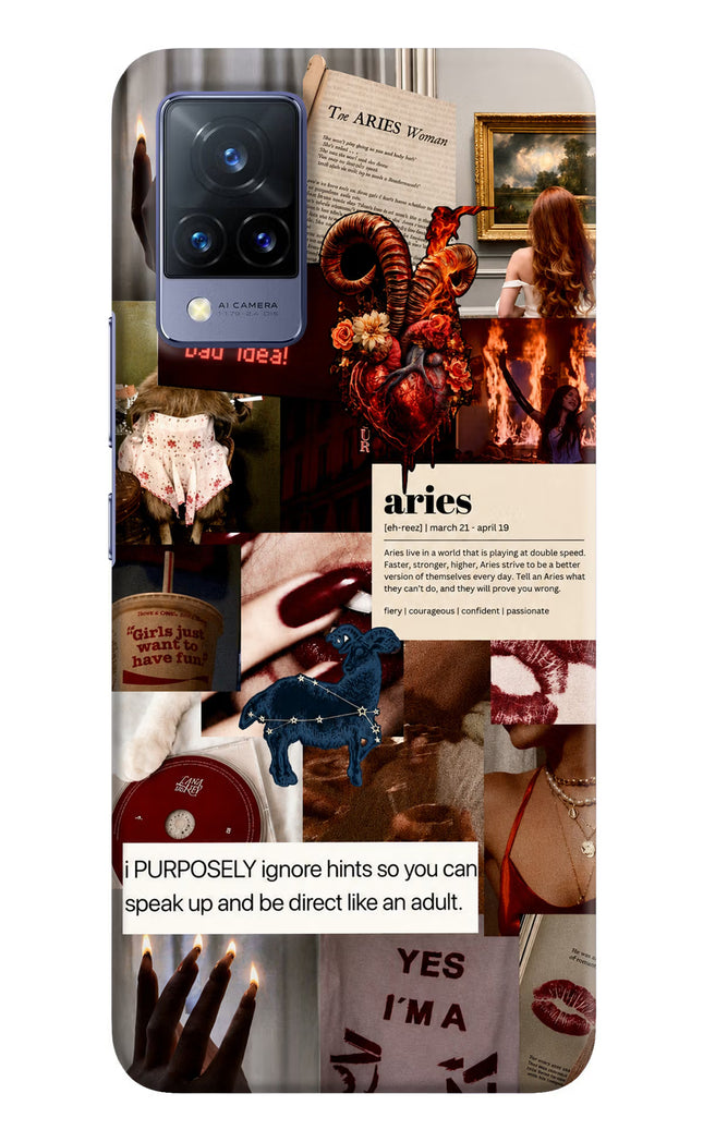 Zodiac Aries Vivo V21 Hard Case Back Cover by Casekaro