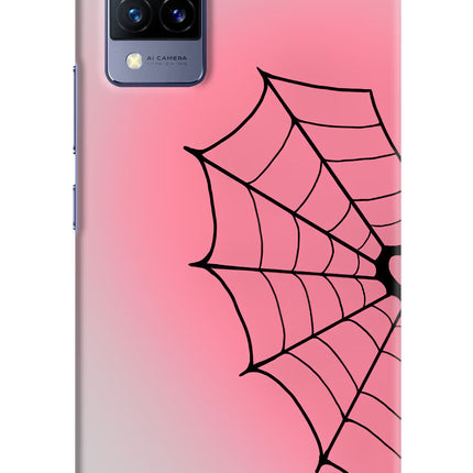 Pink Web Vivo V21 Hard Case Back Cover by Casekaro