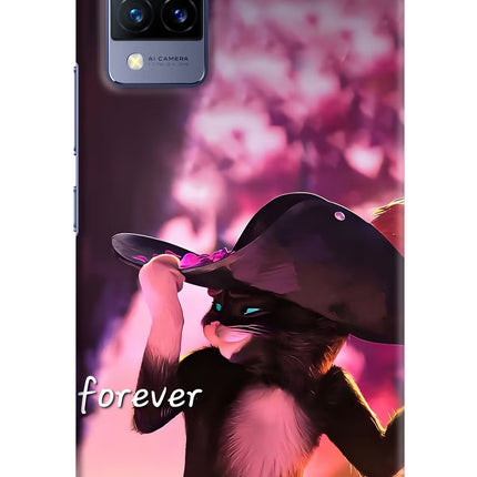 Forever Cat Vivo V21 Hard Case Back Cover by Casekaro