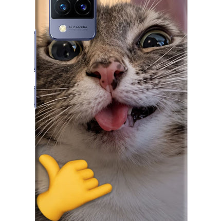 Silly Cat Call Vivo V21 Hard Case Back Cover by Casekaro