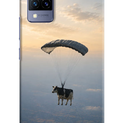 Skydiving Cow Vivo V21 Hard Case Back Cover by Casekaro