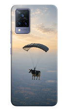 Skydiving Cow Vivo V21 Hard Case Back Cover by Casekaro