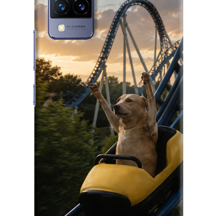 Rollercoaster Dog Vivo V21 Hard Case Back Cover by Casekaro