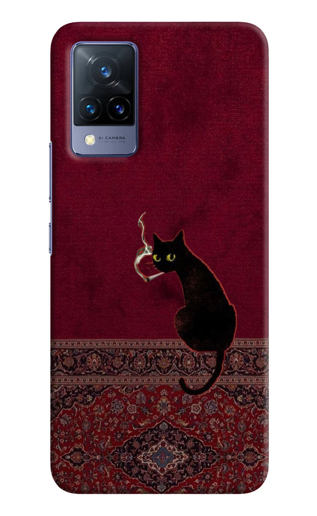 Midnight Cat Vivo V21 Hard Case Back Cover by Casekaro