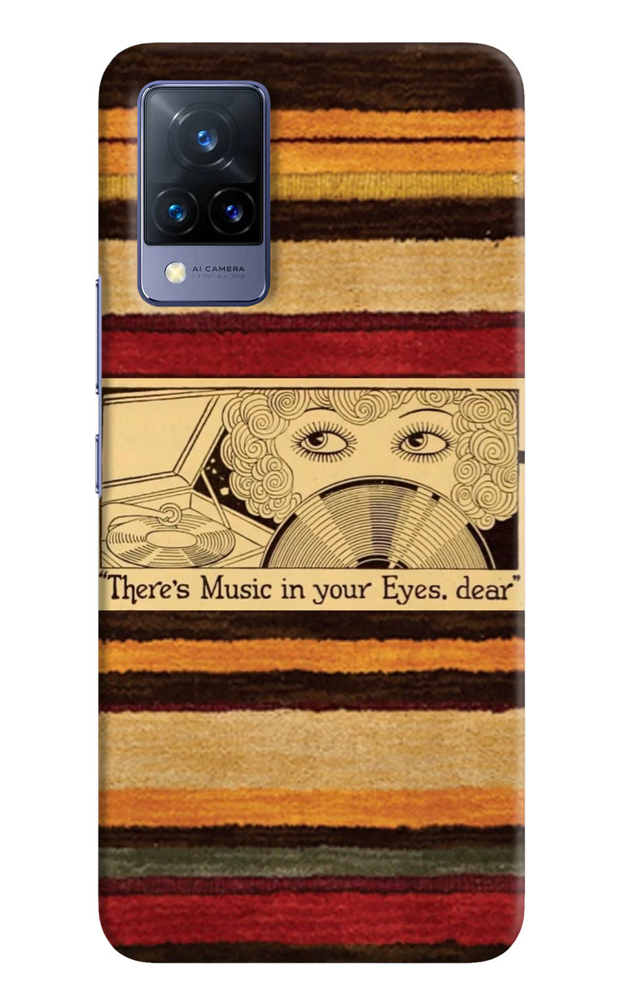 Vinyl Stripes Vivo V21 Back Cover, Hard case
