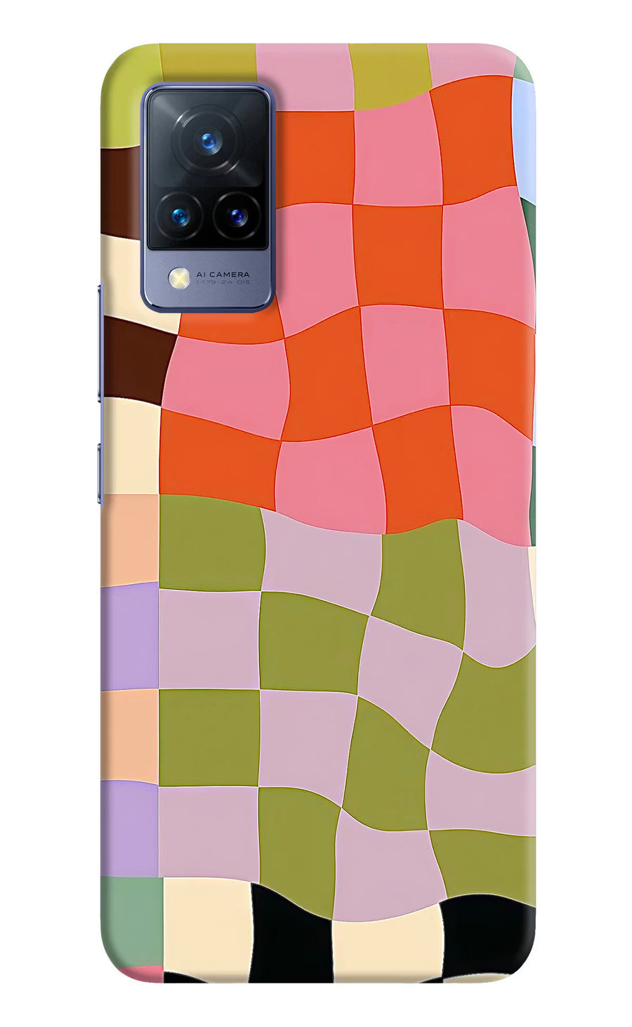 Wavy Grid Vivo V21 Back Cover, Hard case