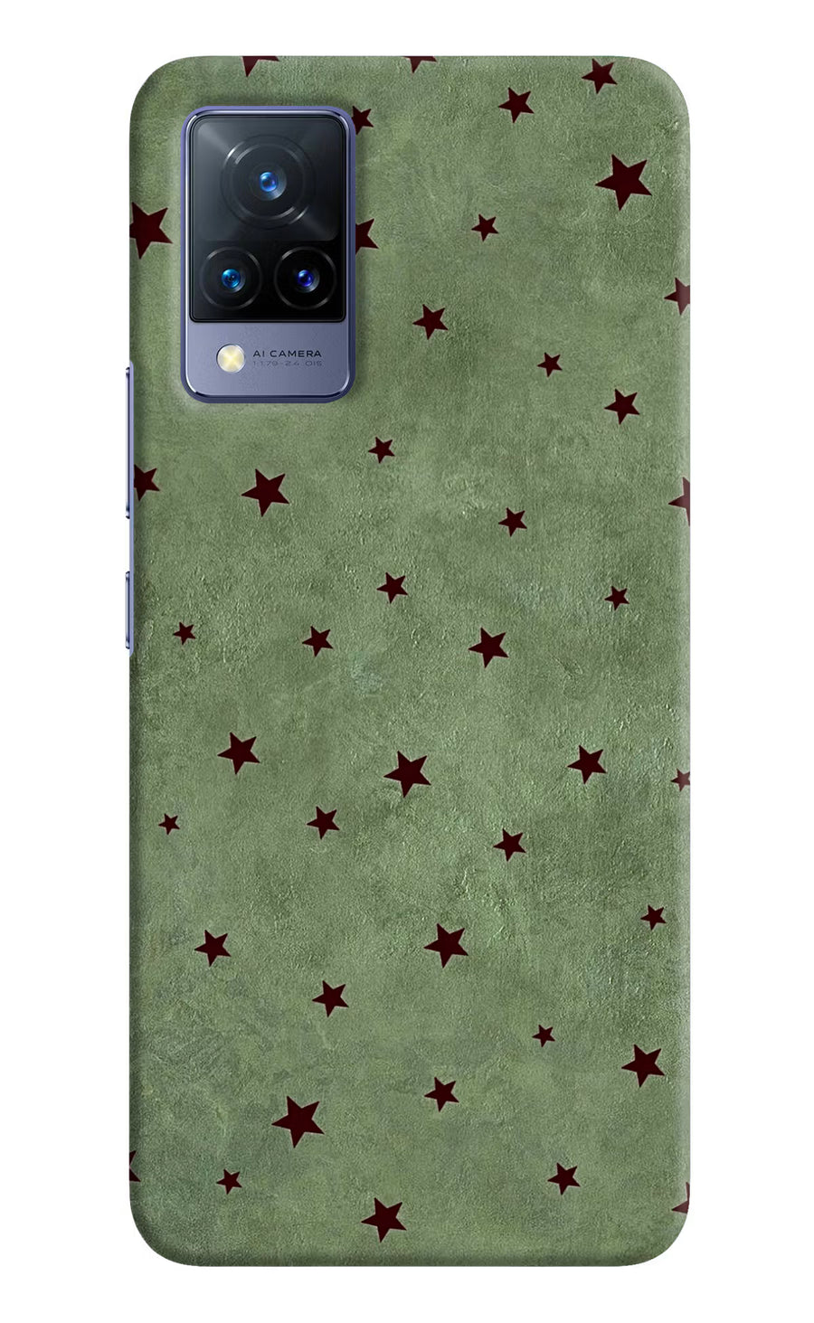 Green Stars Vivo V21 Back Cover, Hard case