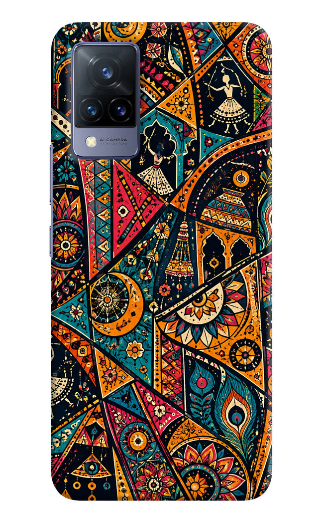 Folk Print Vivo V21 Hard Case Back Cover by Casekaro