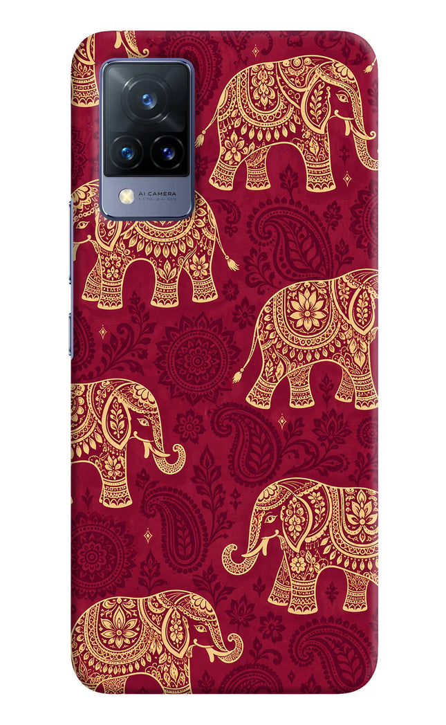 Maroon Elephant Vivo V21 Back Cover