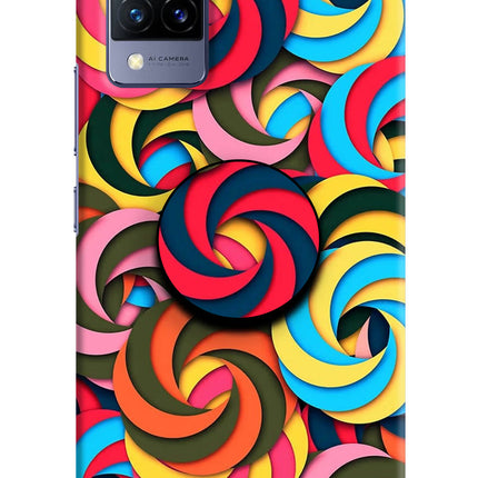 Spiral Pattern Vivo V21 Pop Case by Casekaro