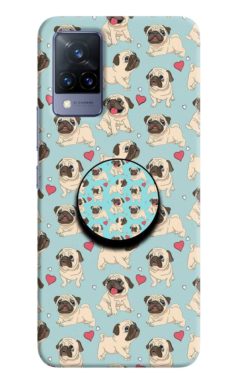 Pug Dog Vivo V21 Pop Case, Hard case