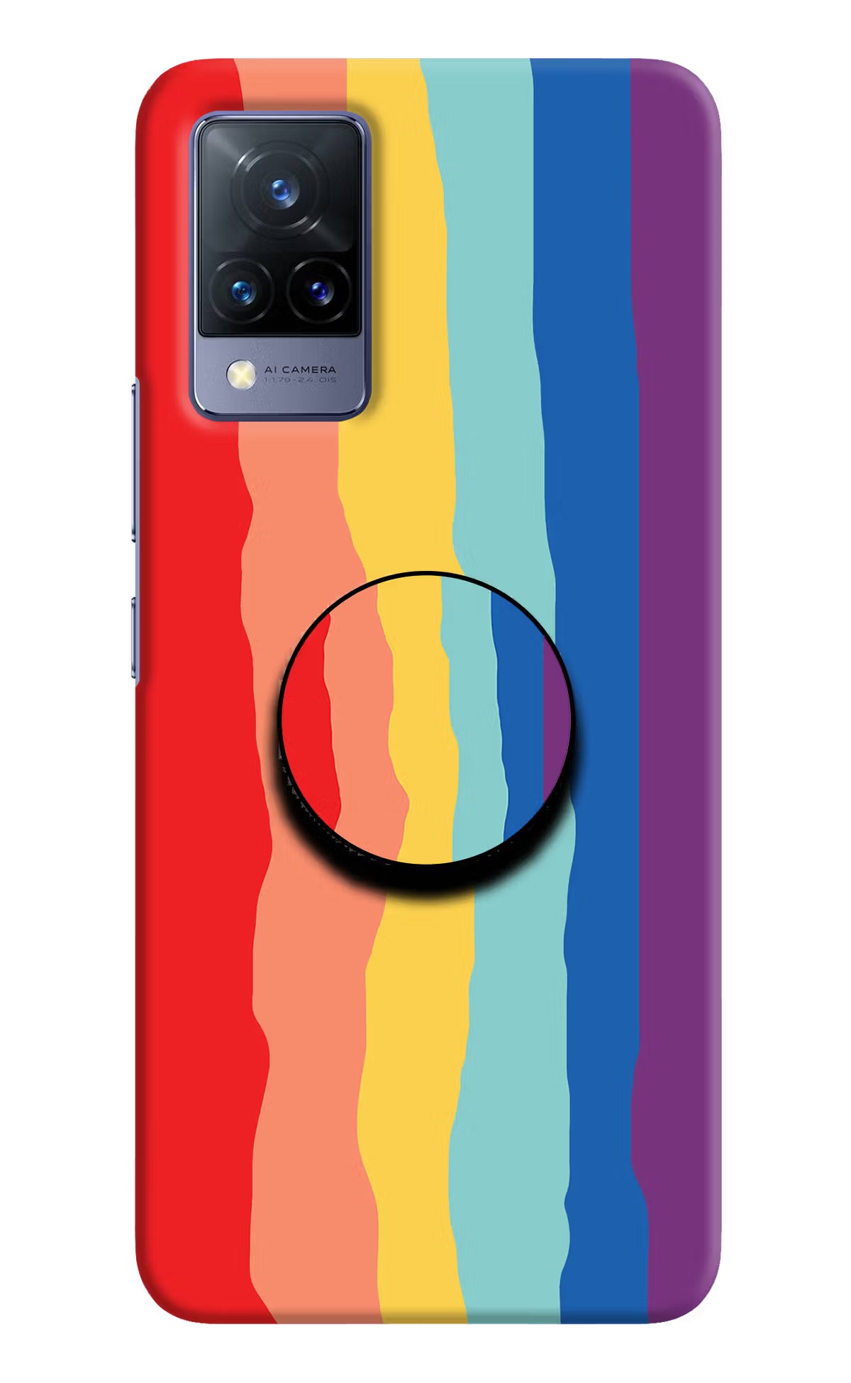 Rainbow Vivo V21 Pop Case by Casekaro