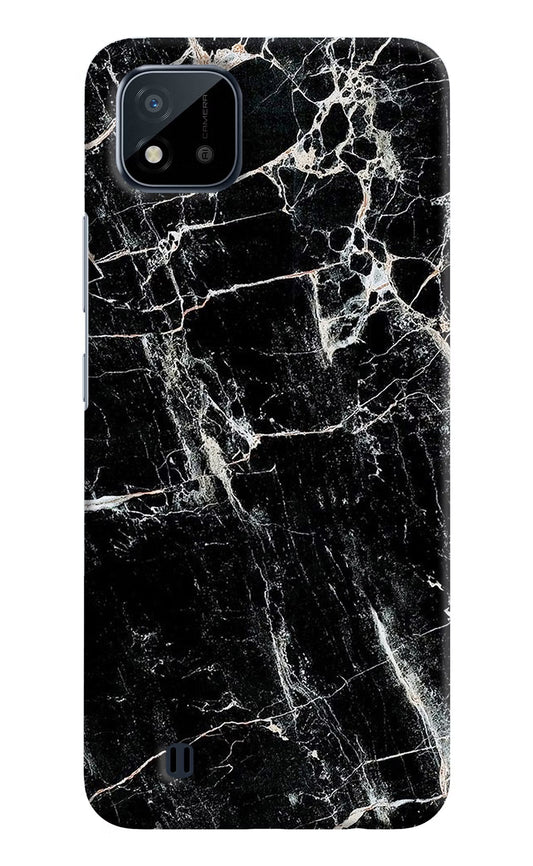 Black Marble Texture Realme C20 Hard Case Back Cover by Casekaro