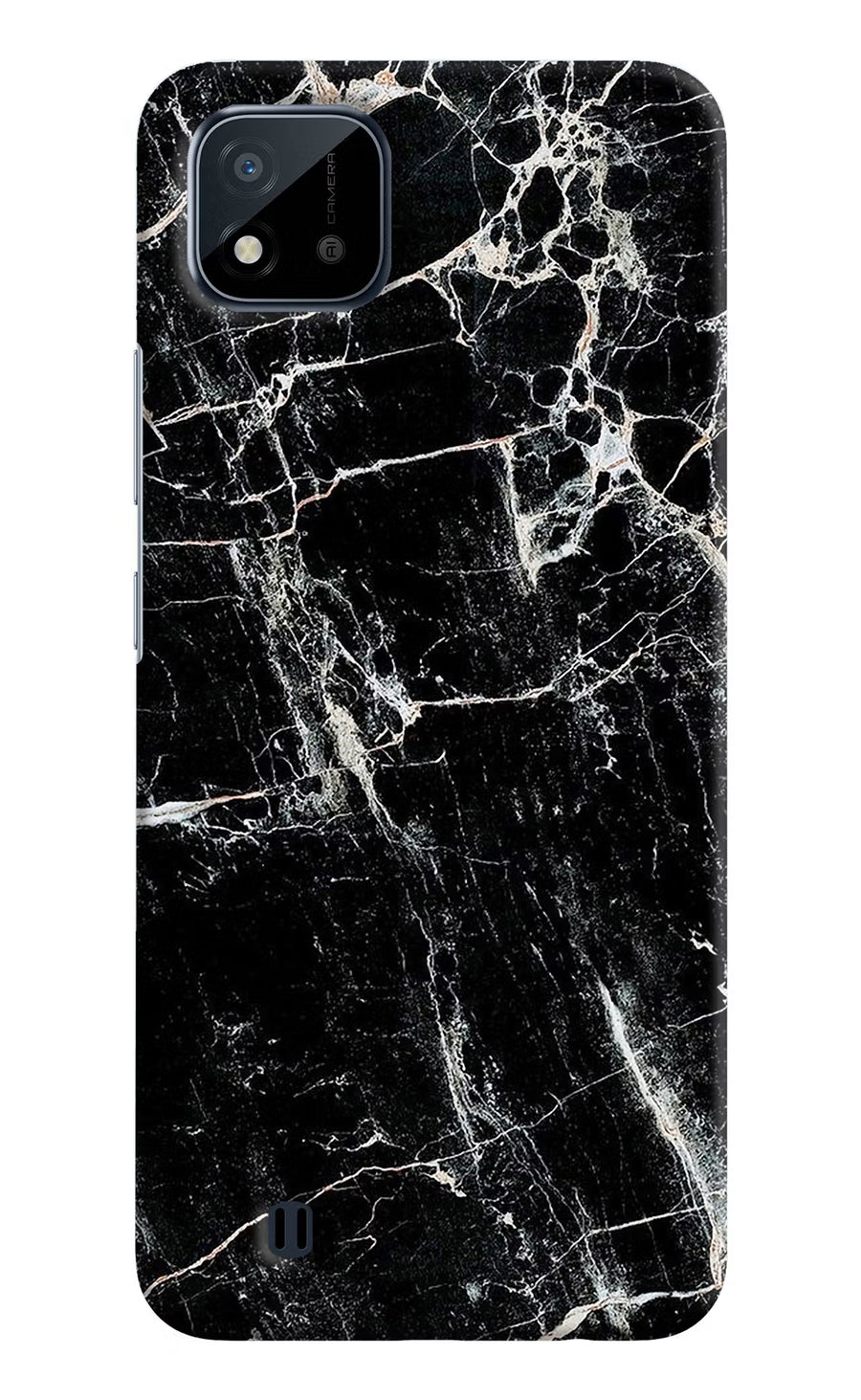 Black Marble Texture Realme C20 Back Cover, Hard case