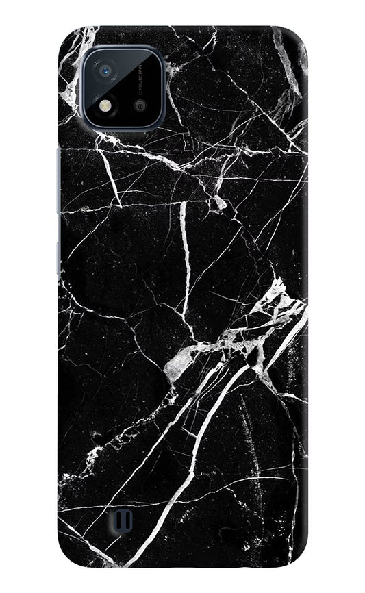 Black Marble Pattern Realme C20 Hard Case Back Cover by Casekaro