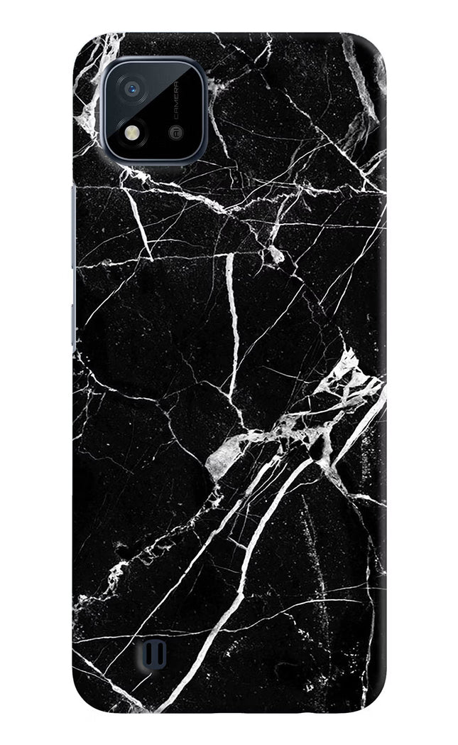 Black Marble Pattern Realme C20 Hard Case Back Cover by Casekaro